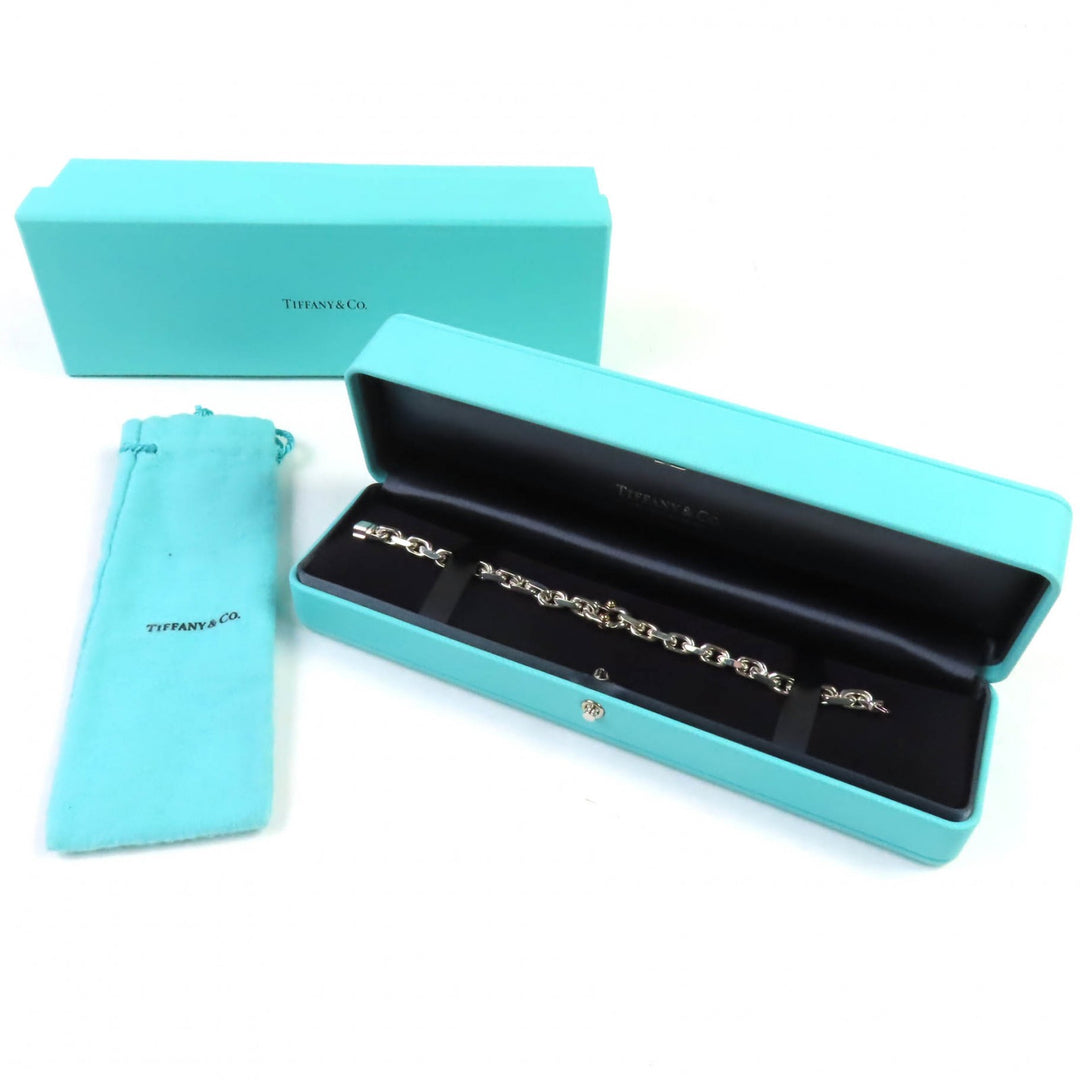 Great TIFFANY&Co. bracelet Makers Narrow Chain Bracelet Silver gold SV925 Women