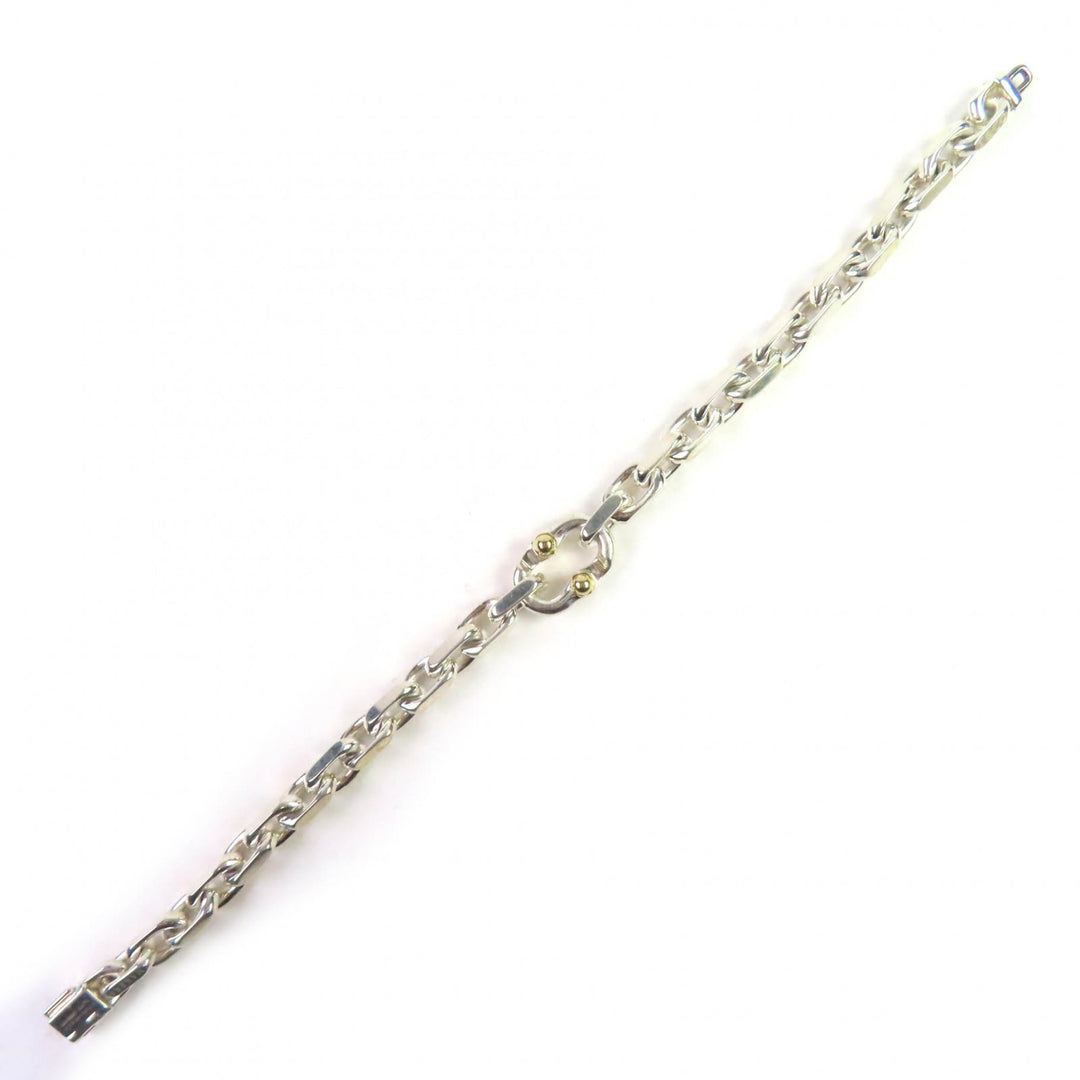 Great TIFFANY&Co. bracelet Makers Narrow Chain Bracelet Silver gold SV925 Women