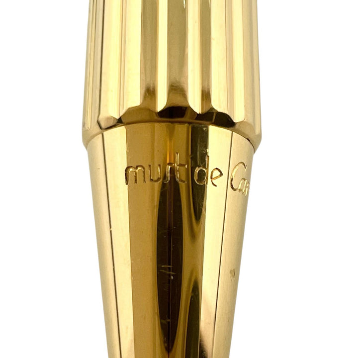 Great Cartier Ballpoint pen Trinity Do Stripe Pattern Twist Type gold mens