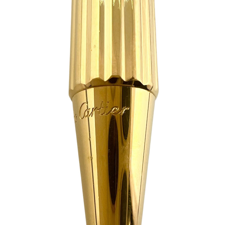 Great Cartier Ballpoint pen Trinity Do Stripe Pattern Twist Type gold mens