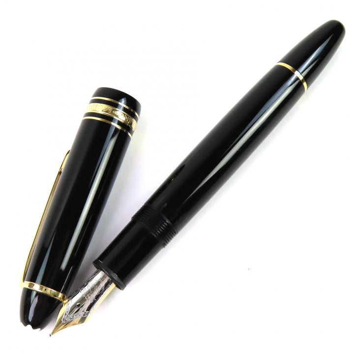 Very Good MONTBLANC fountain pen Meisterstück 146 white star black 14K mens