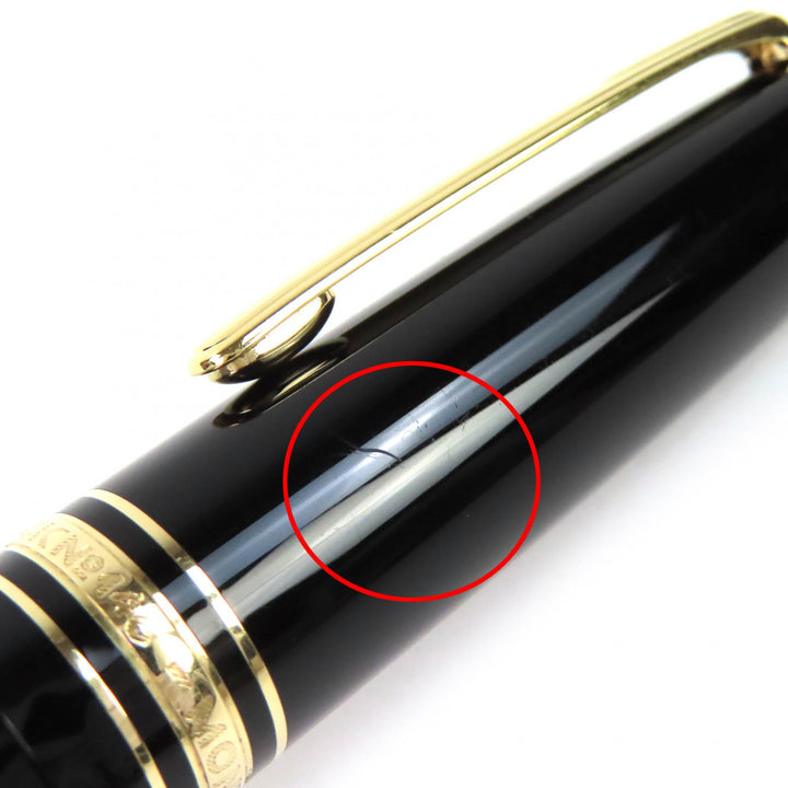Very Good MONTBLANC fountain pen Meisterstück 146 white star black 14K mens