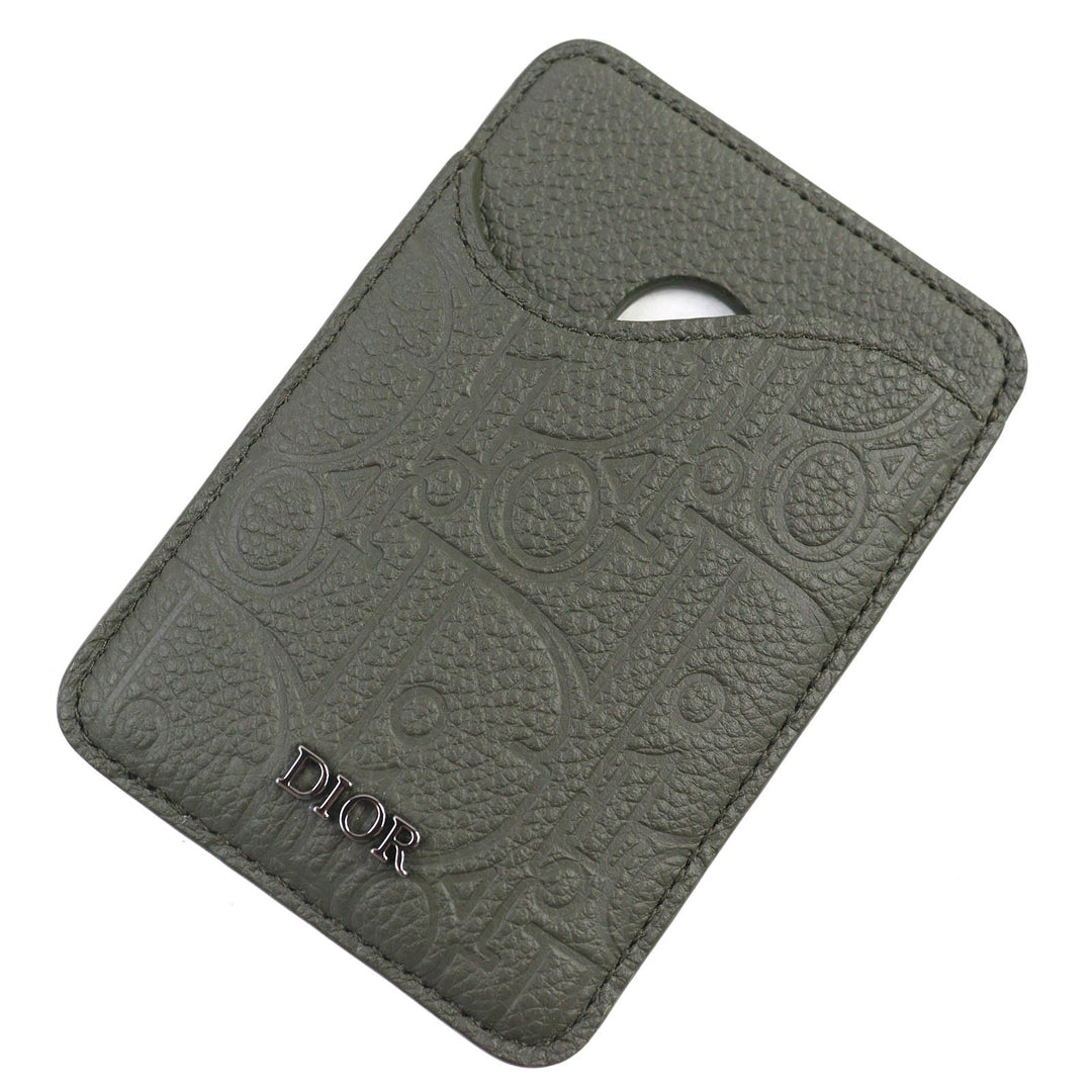Excellent DIOR Card Case SADDLE Logo Magnet Gravity Leather Card Holder khaki 2ADCH168FLG