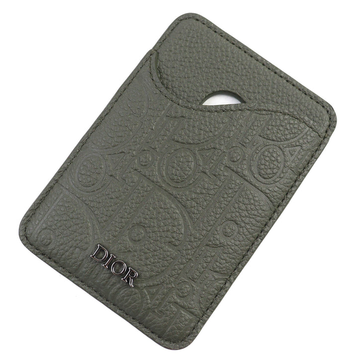 Excellent DIOR Card Case SADDLE Logo Magnet Gravity Leather Card Holder khaki 2ADCH168FLG