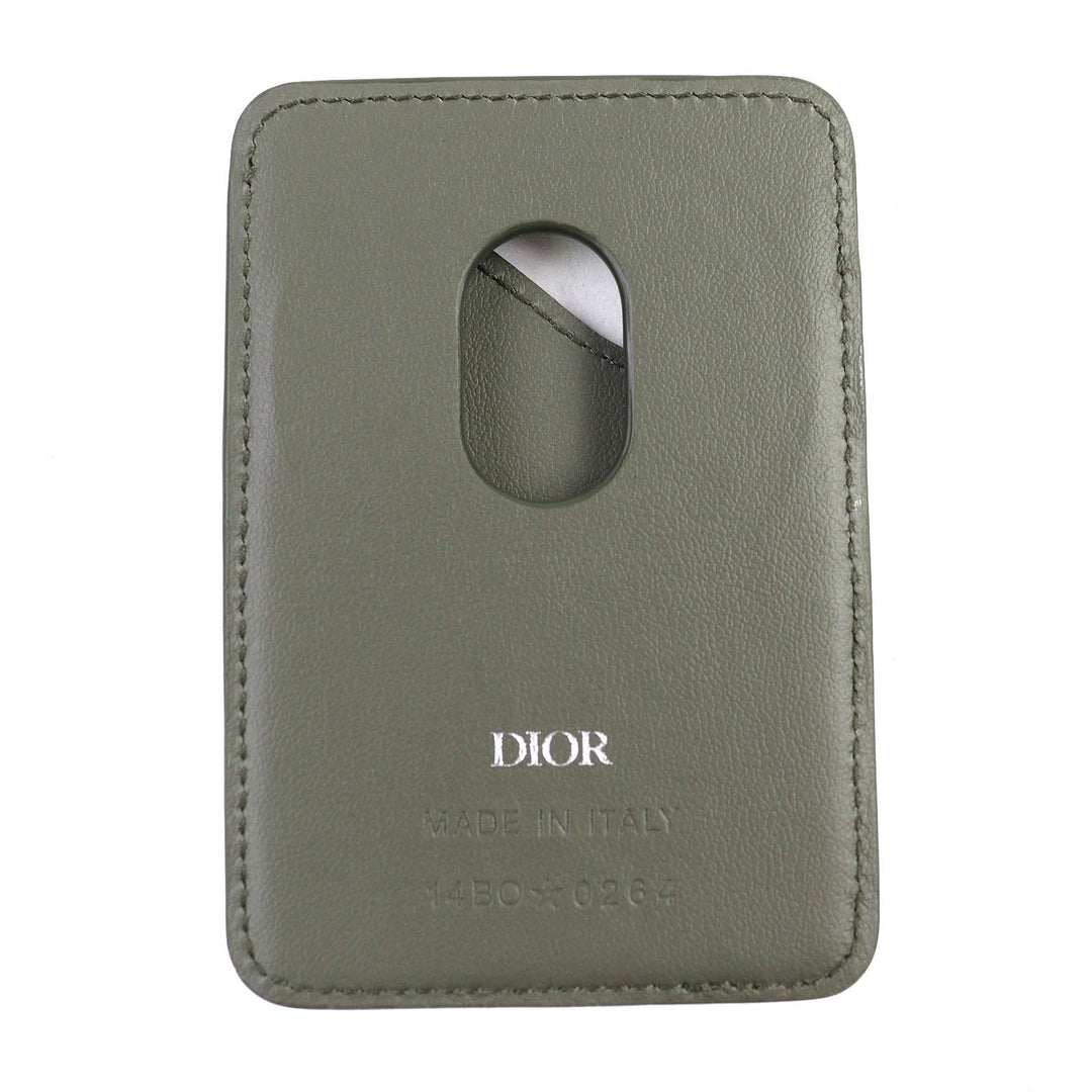 Excellent DIOR Card Case SADDLE Logo Magnet Gravity Leather Card Holder khaki 2ADCH168FLG