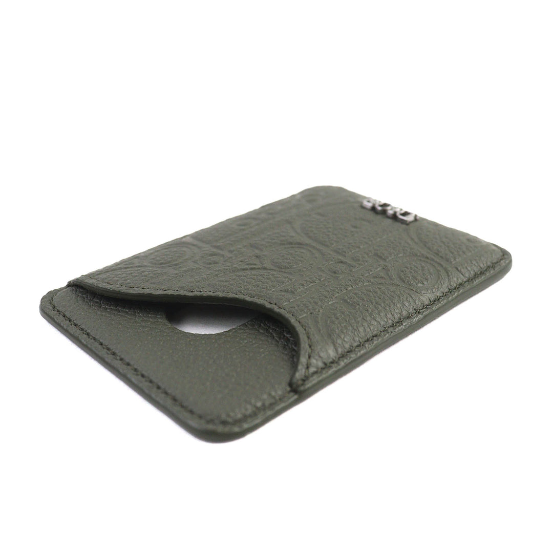 Excellent DIOR Card Case SADDLE Logo Magnet Gravity Leather Card Holder khaki 2ADCH168FLG
