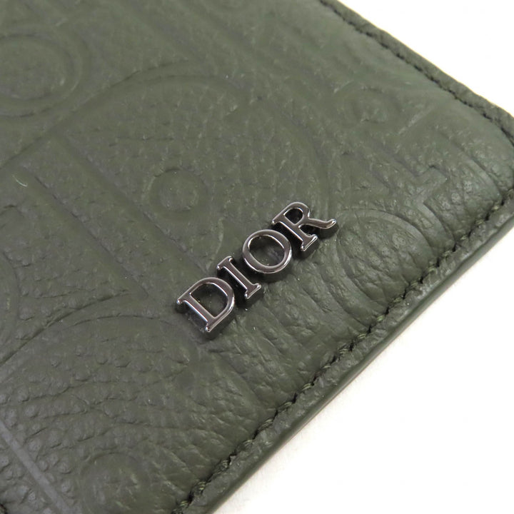 Excellent DIOR Card Case SADDLE Logo Magnet Gravity Leather Card Holder khaki 2ADCH168FLG