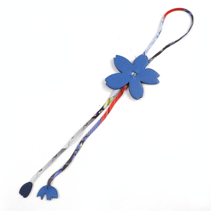 Great HERMES Bag charm Petit H Sakura Cherry Blossoms Taurillon Clemence Leather Women