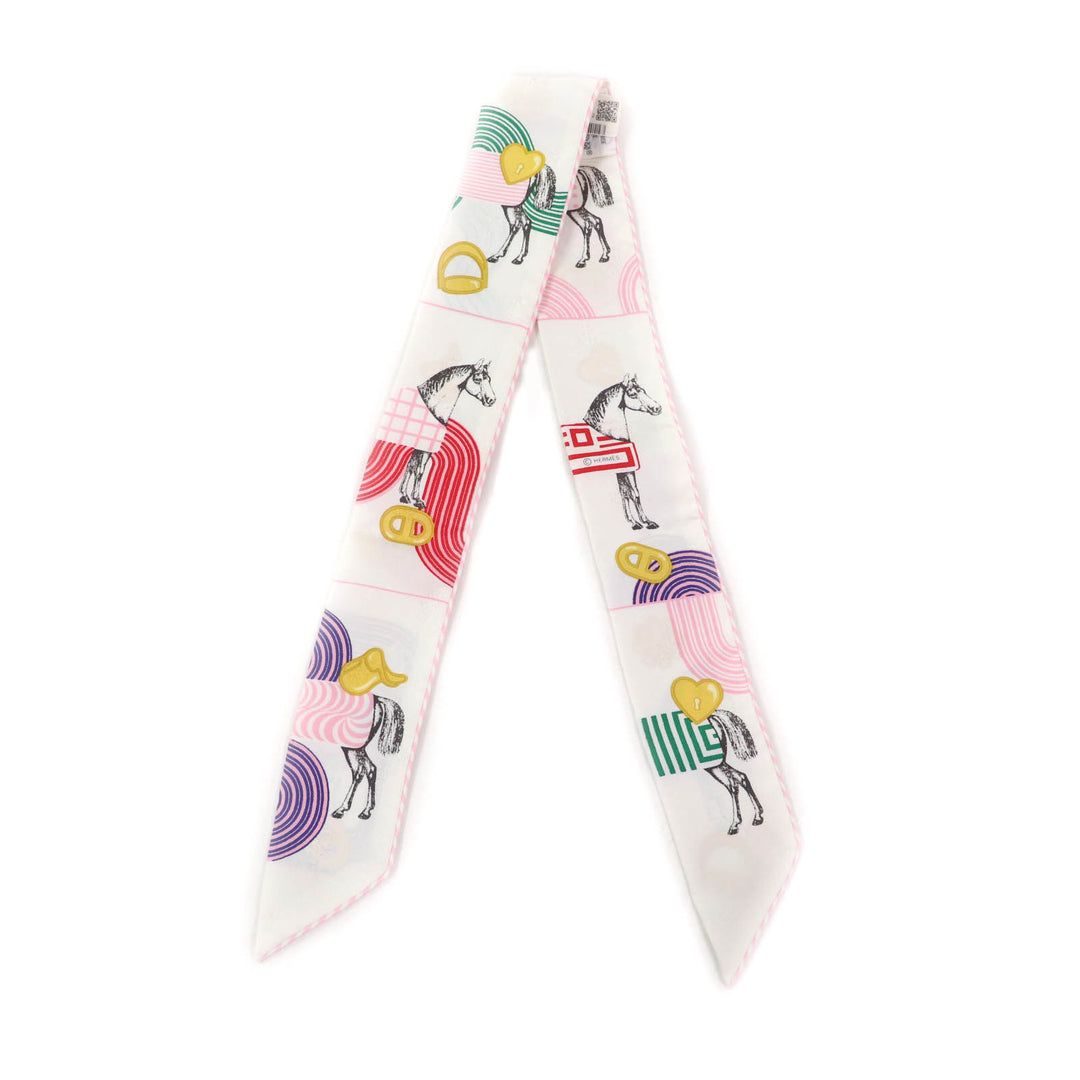 Pristine HERMES scarf Garde Robe Pop Garde Robe Pop Twilly silk Women