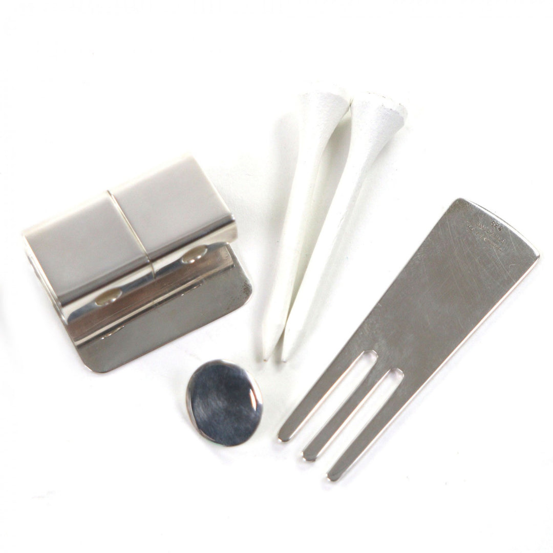 Great TIFFANY&Co. Fork, comb, marker, tee golf set Silver 925 mens
