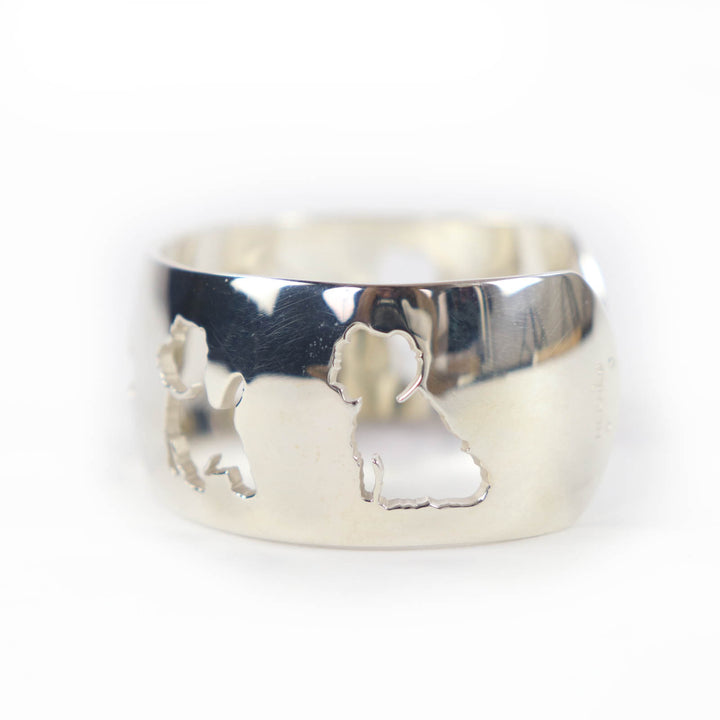 Great HERMES Bangle Dog design accessory bracelet Silver 925 Women