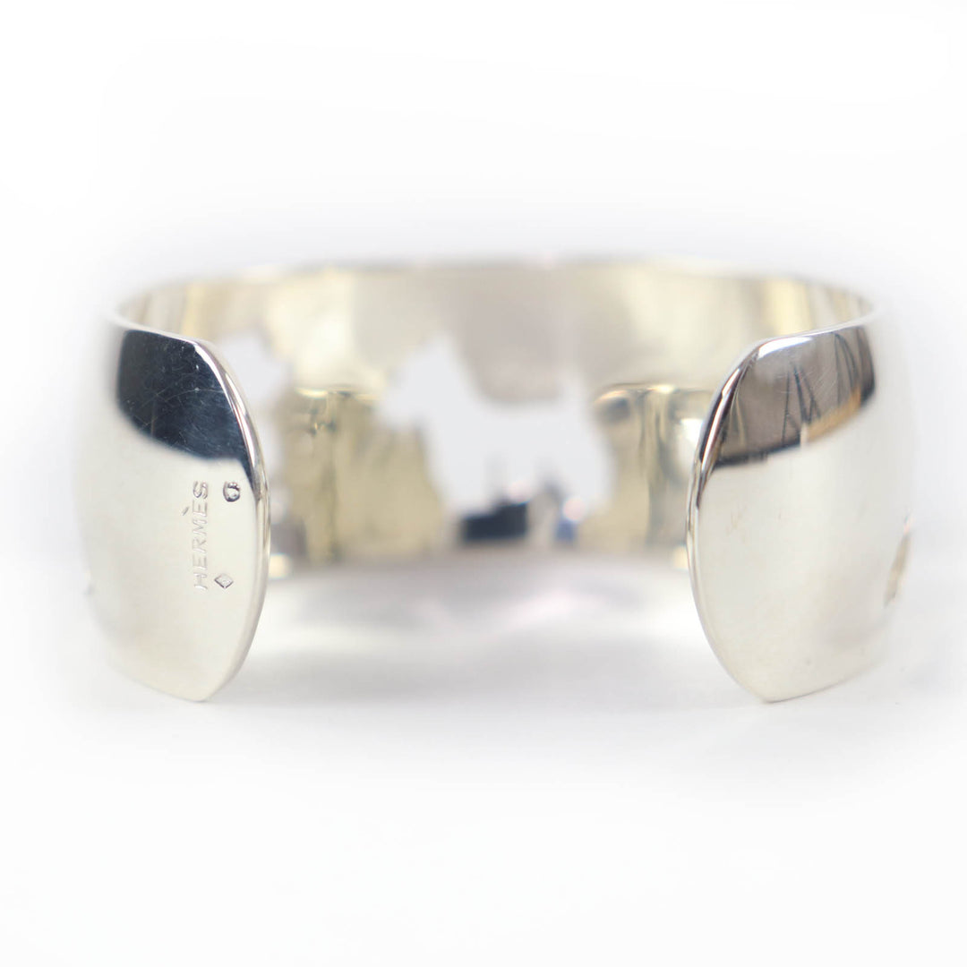 Great HERMES Bangle Dog design accessory bracelet Silver 925 Women