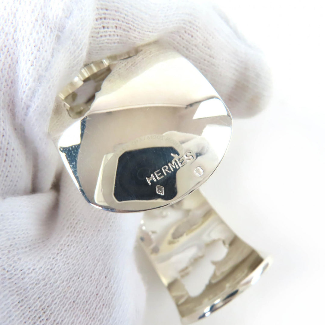 Great HERMES Bangle Dog design accessory bracelet Silver 925 Women