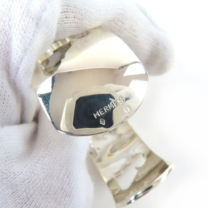 Great HERMES Bangle Dog design accessory bracelet Silver 925 Women