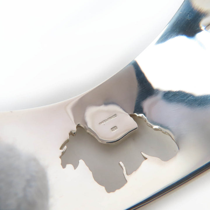 Great HERMES Bangle Dog design accessory bracelet Silver 925 Women