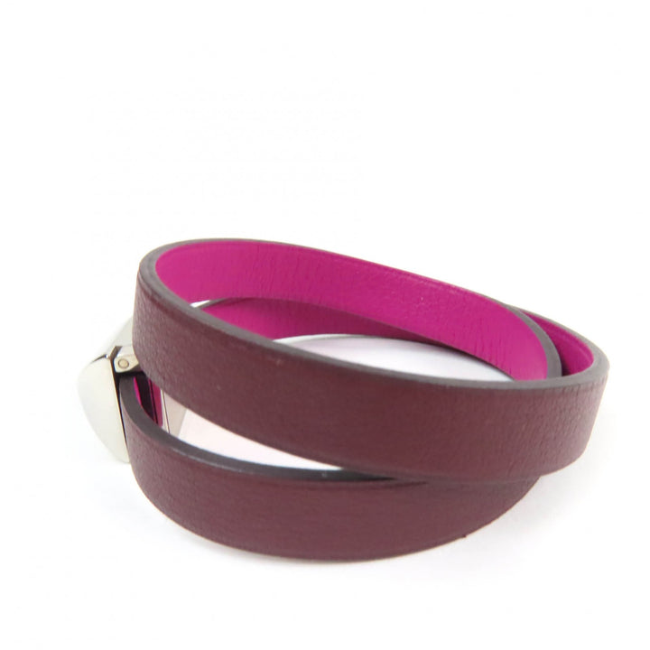 Excellent HERMES bracelet Medor Infinie Double Tour Bracelet purple leather