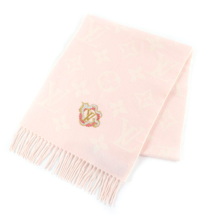 Great LOUIS VUITTON Scarf Pink off-white wool Women M79522