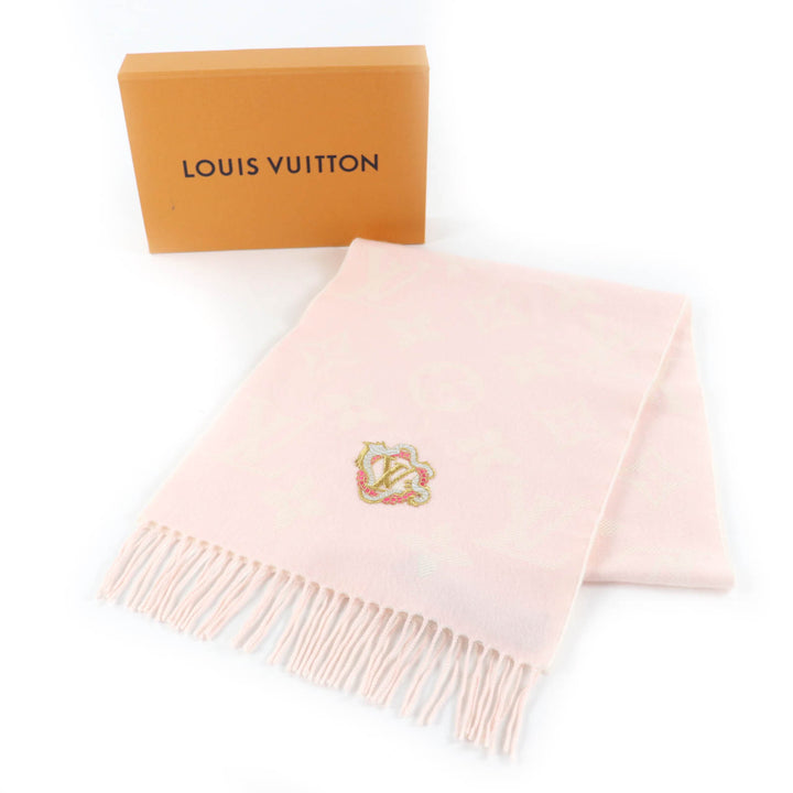Great LOUIS VUITTON Scarf Pink off-white wool Women M79522