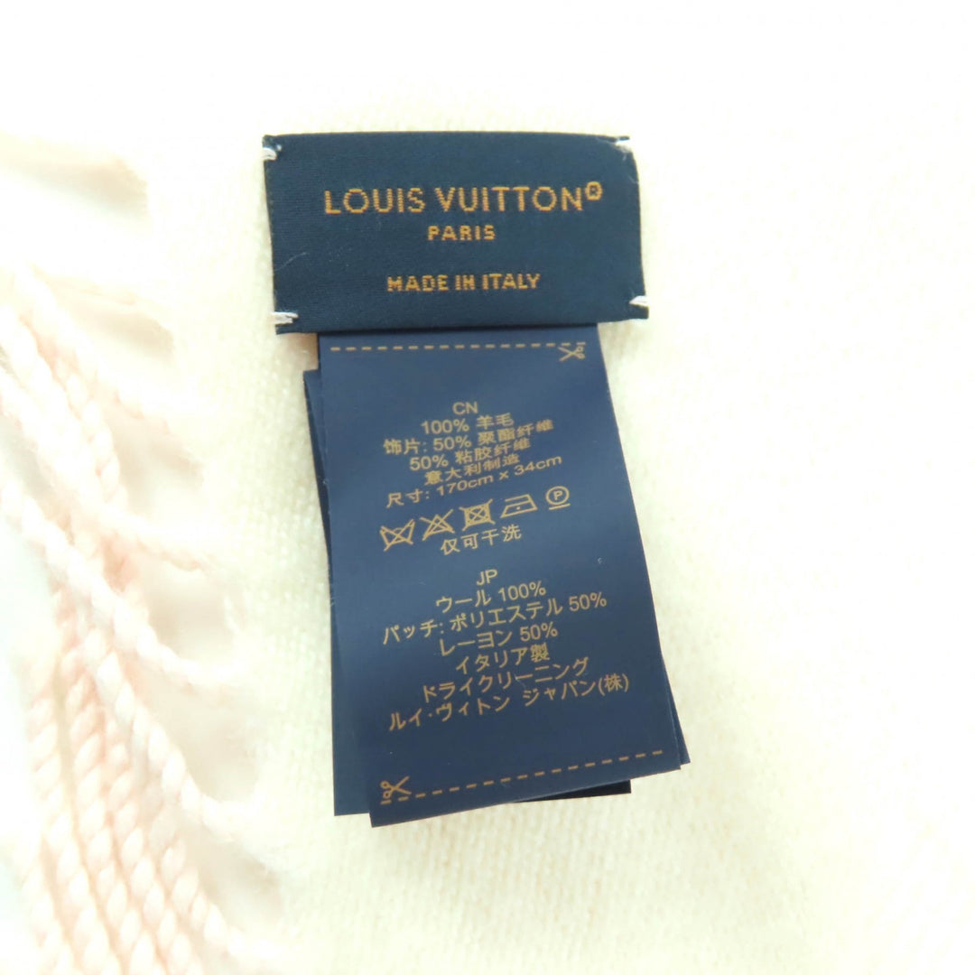 Great LOUIS VUITTON Scarf Pink off-white wool Women M79522
