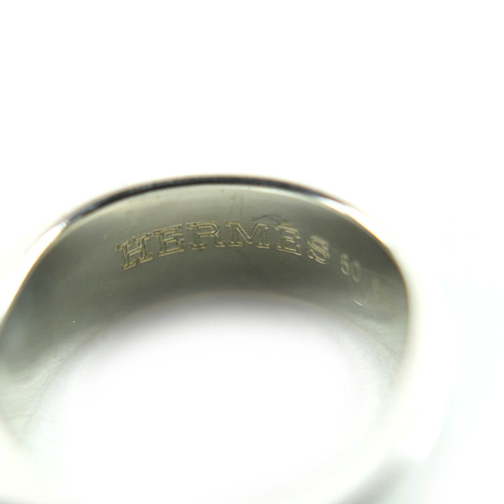 Excellent HERMES Ring Bucket Ring Silver gold 925 Women 50