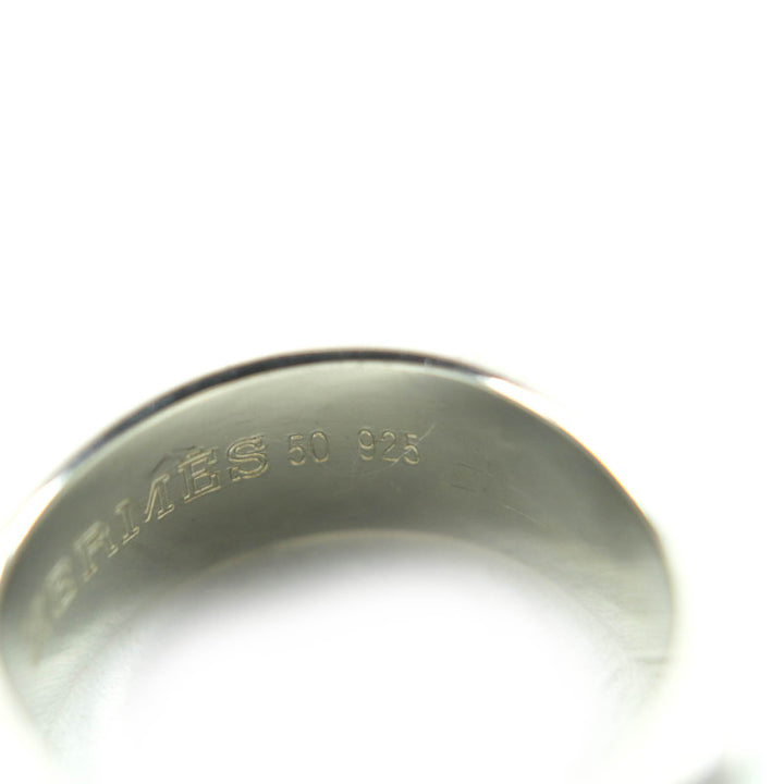 Excellent HERMES Ring Bucket Ring Silver gold 925 Women 50
