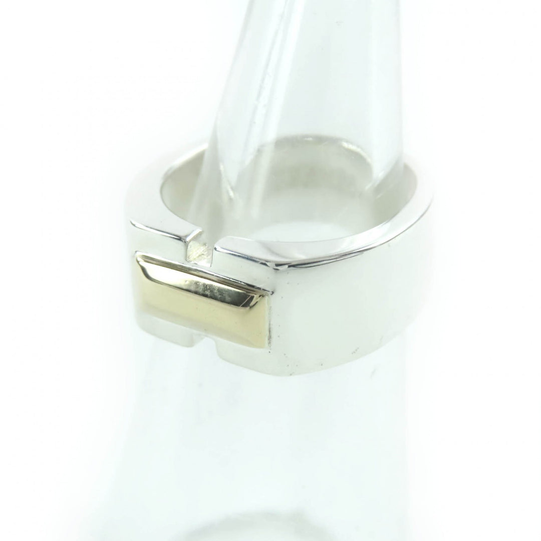 Excellent HERMES Ring Bucket Ring Silver gold 925 Women 50