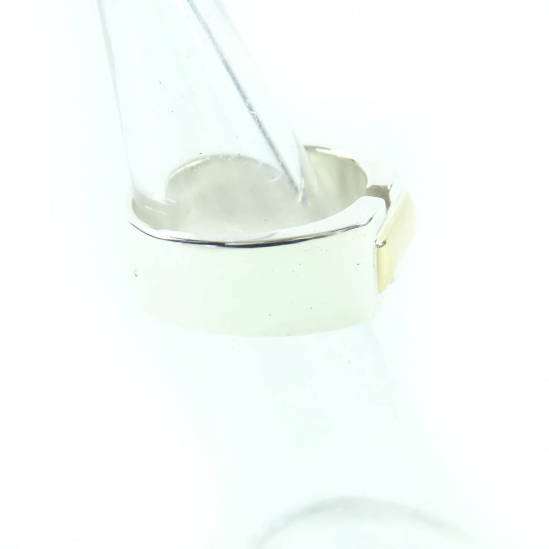 Excellent HERMES Ring Bucket Ring Silver gold 925 Women 50