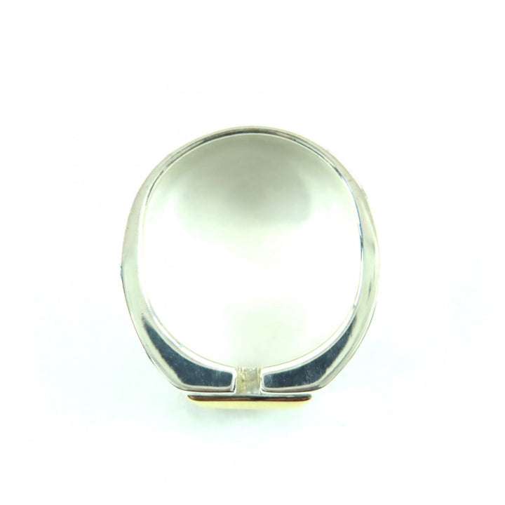 Excellent HERMES Ring Bucket Ring Silver gold 925 Women 50