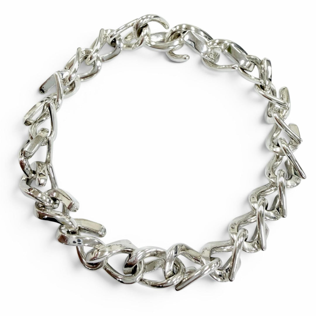 Excellent TIFFANY&Co.Medium Link Bracelet Current product Silver AG925 Women 22