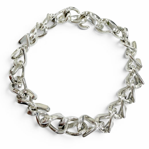 Excellent TIFFANY&Co.Medium Link Bracelet Current product Silver AG925 Women 22