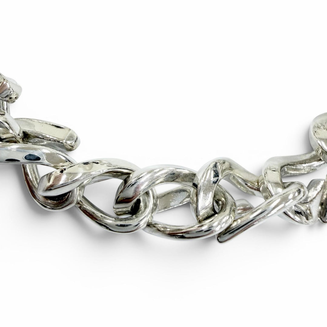Excellent TIFFANY&Co.Medium Link Bracelet Current product Silver AG925 Women 22