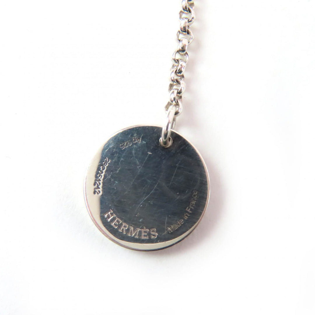 Great HERMES Necklace Ex Libris PM Necklace Silver gold AG925 Women