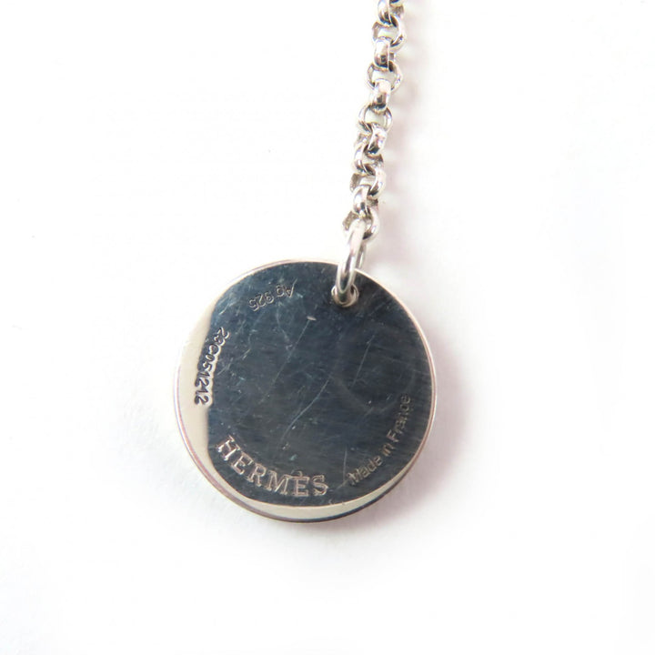 Great HERMES Necklace Ex Libris PM Necklace Silver gold AG925 Women