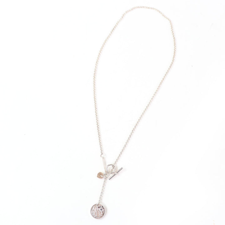 Great HERMES Necklace Ex Libris PM Necklace Silver gold AG925 Women