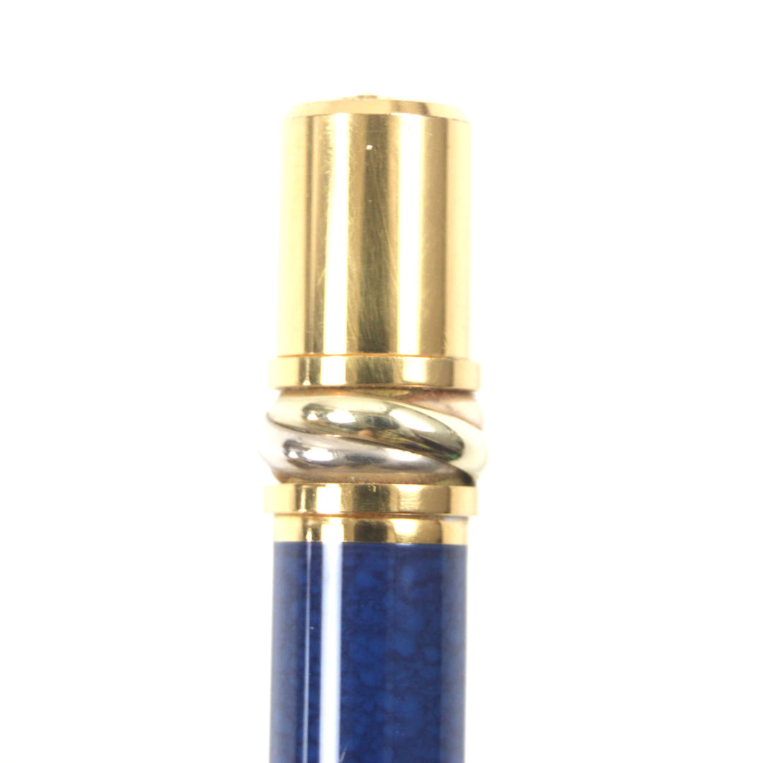 Cartier Ballpoint pen Mast Trinity Rare Marble Pattern wist Type Navy gold mens