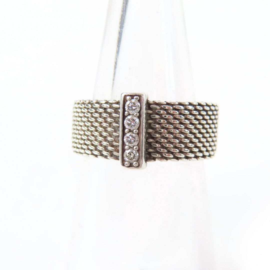 Great TIFFANY&Co. Ring Somerset 4P Silver 925 Women 8
