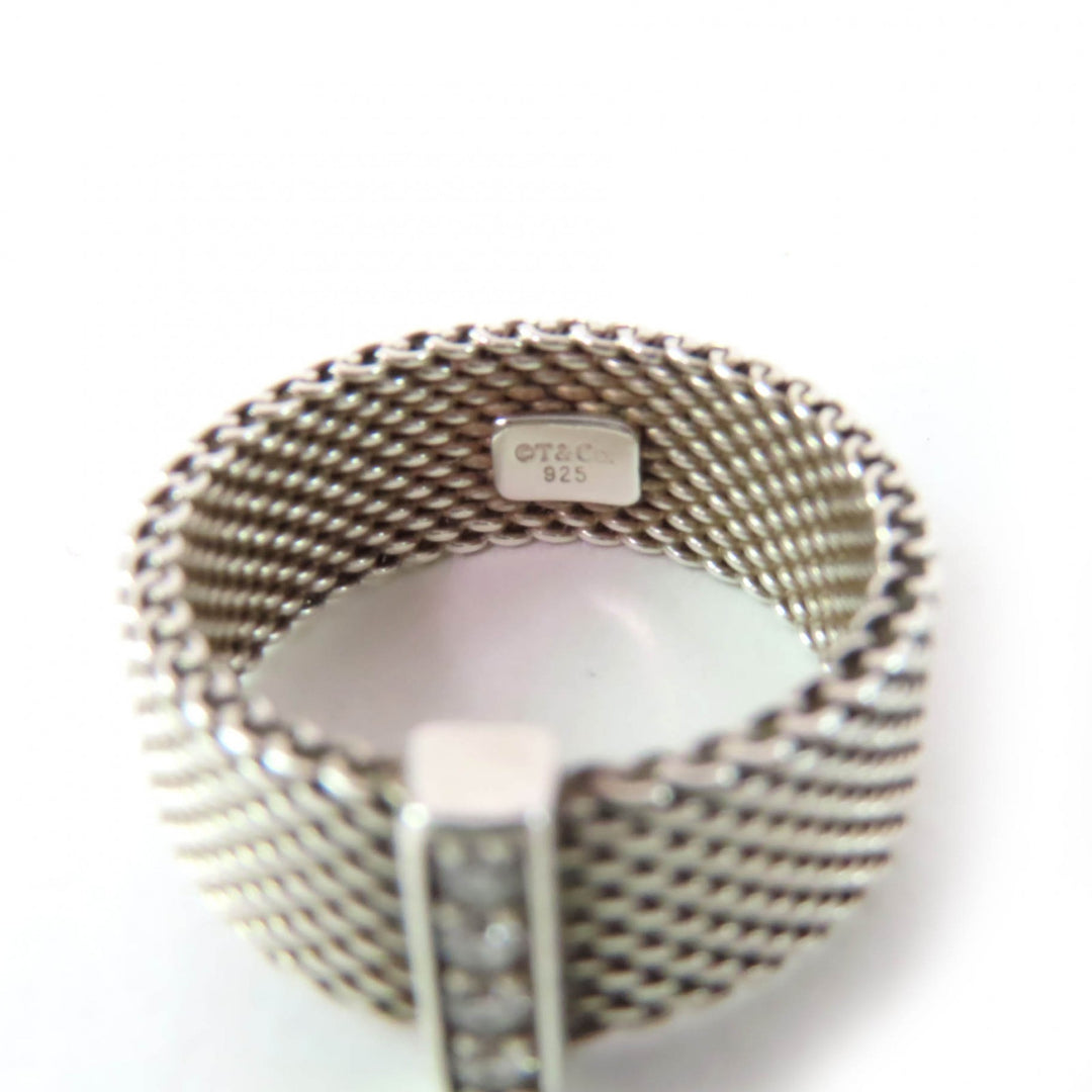 Great TIFFANY&Co. Ring Somerset 4P Silver 925 Women 8