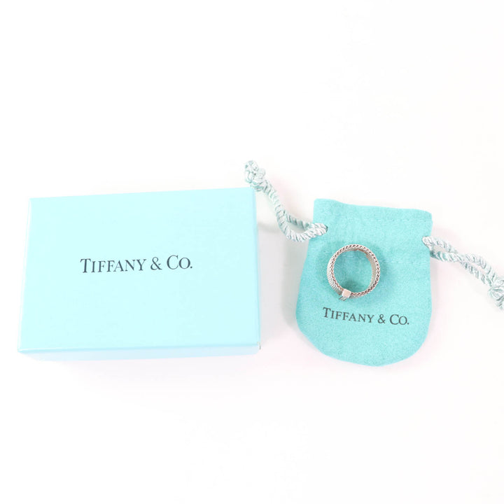 Great TIFFANY&Co. Ring Somerset 4P Silver 925 Women 8