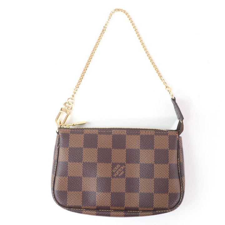 Excellent LOUIS VUITTON Pochette Mini Pochette Accessoires Brown Damier Ebene