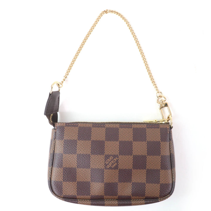 Excellent LOUIS VUITTON Pochette Mini Pochette Accessoires Brown Damier Ebene