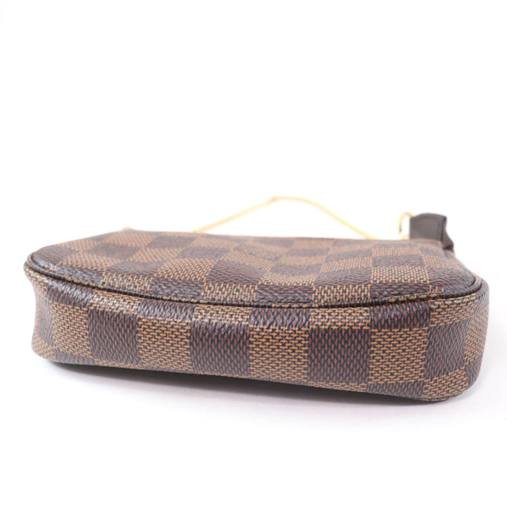 Excellent LOUIS VUITTON Pochette Mini Pochette Accessoires Brown Damier Ebene