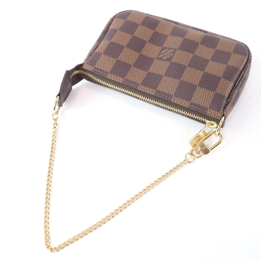 Excellent LOUIS VUITTON Pochette Mini Pochette Accessoires Brown Damier Ebene