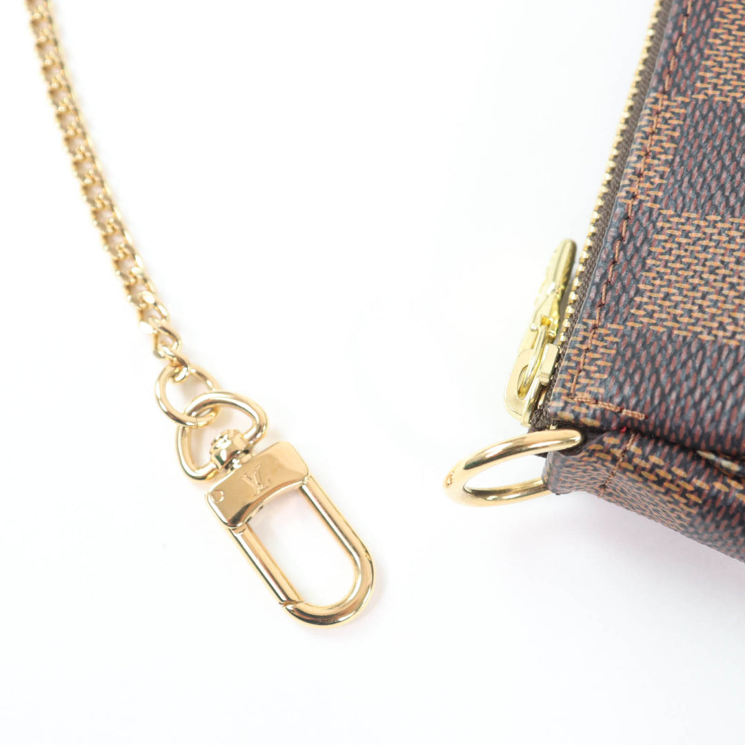 Excellent LOUIS VUITTON Pochette Mini Pochette Accessoires Brown Damier Ebene