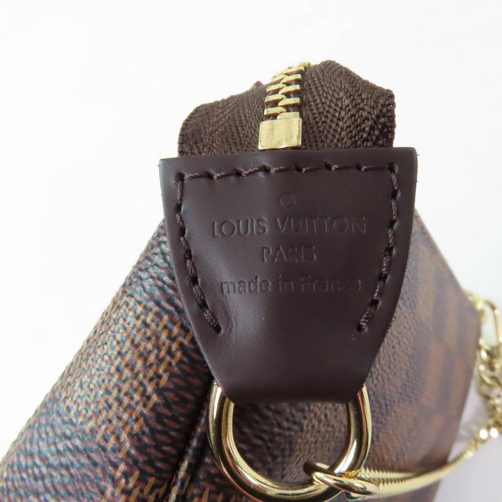 Excellent LOUIS VUITTON Pochette Mini Pochette Accessoires Brown Damier Ebene