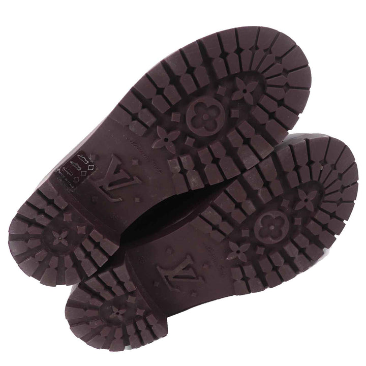 Great LOUIS VUITTON Rain shoes Monogram long rain boots Bordeaux rubber Women 35