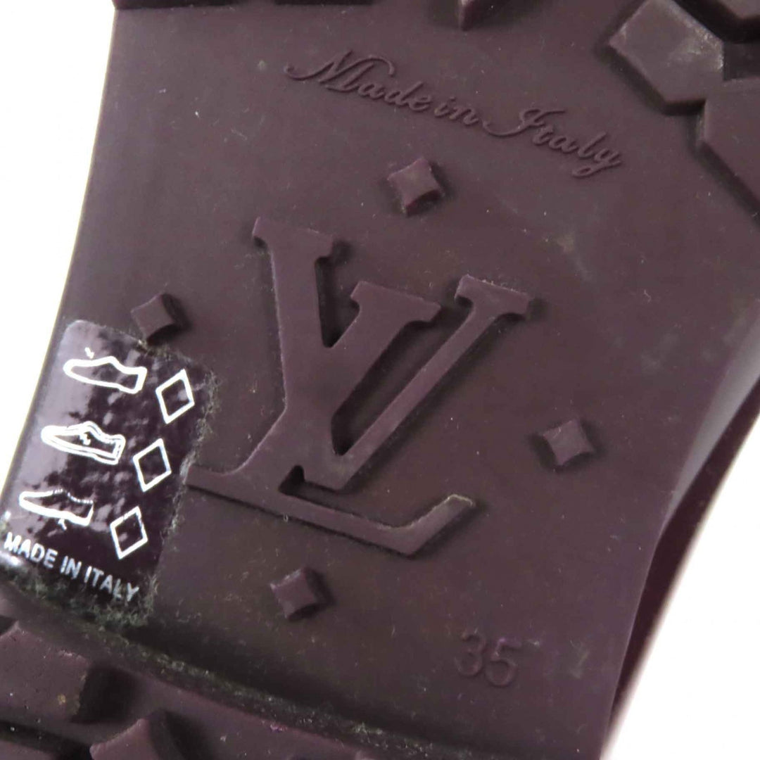 Great LOUIS VUITTON Rain shoes Monogram long rain boots Bordeaux rubber Women 35