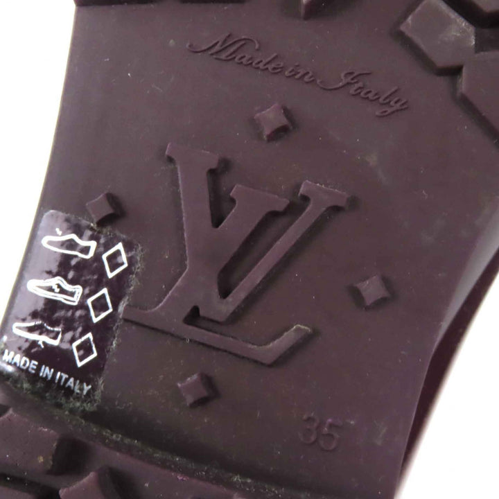 Great LOUIS VUITTON Rain shoes Monogram long rain boots Bordeaux rubber Women 35