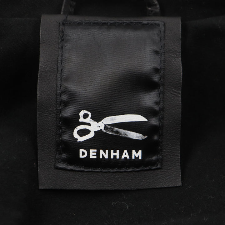 Excellent DENHAM Leather jacket black Cowhide mens S 01-13-06-25-001 CODY RL