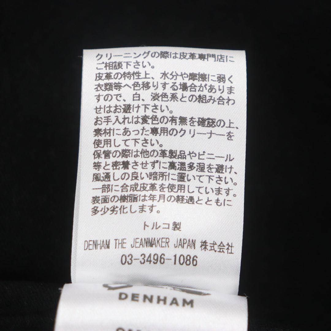 Excellent DENHAM Leather jacket black Cowhide mens S 01-13-06-25-001 CODY RL