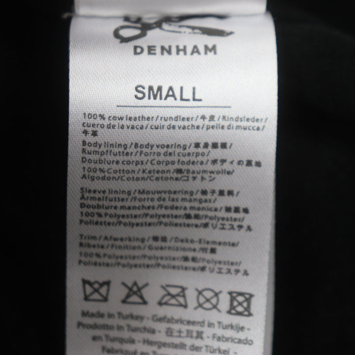 Excellent DENHAM Leather jacket black Cowhide mens S 01-13-06-25-001 CODY RL